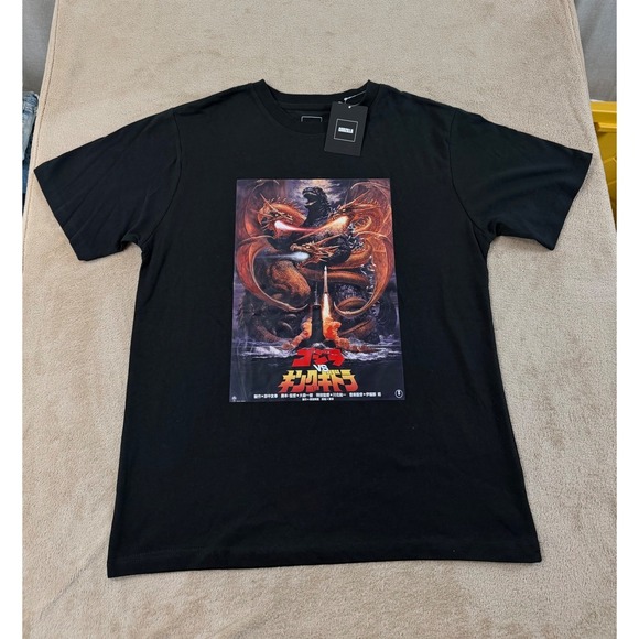 Godzilla Other - Godzilla vs King Ghidorah T-Shirt Men L Black 1991 Movie Poster Graphic 4 NEW DM